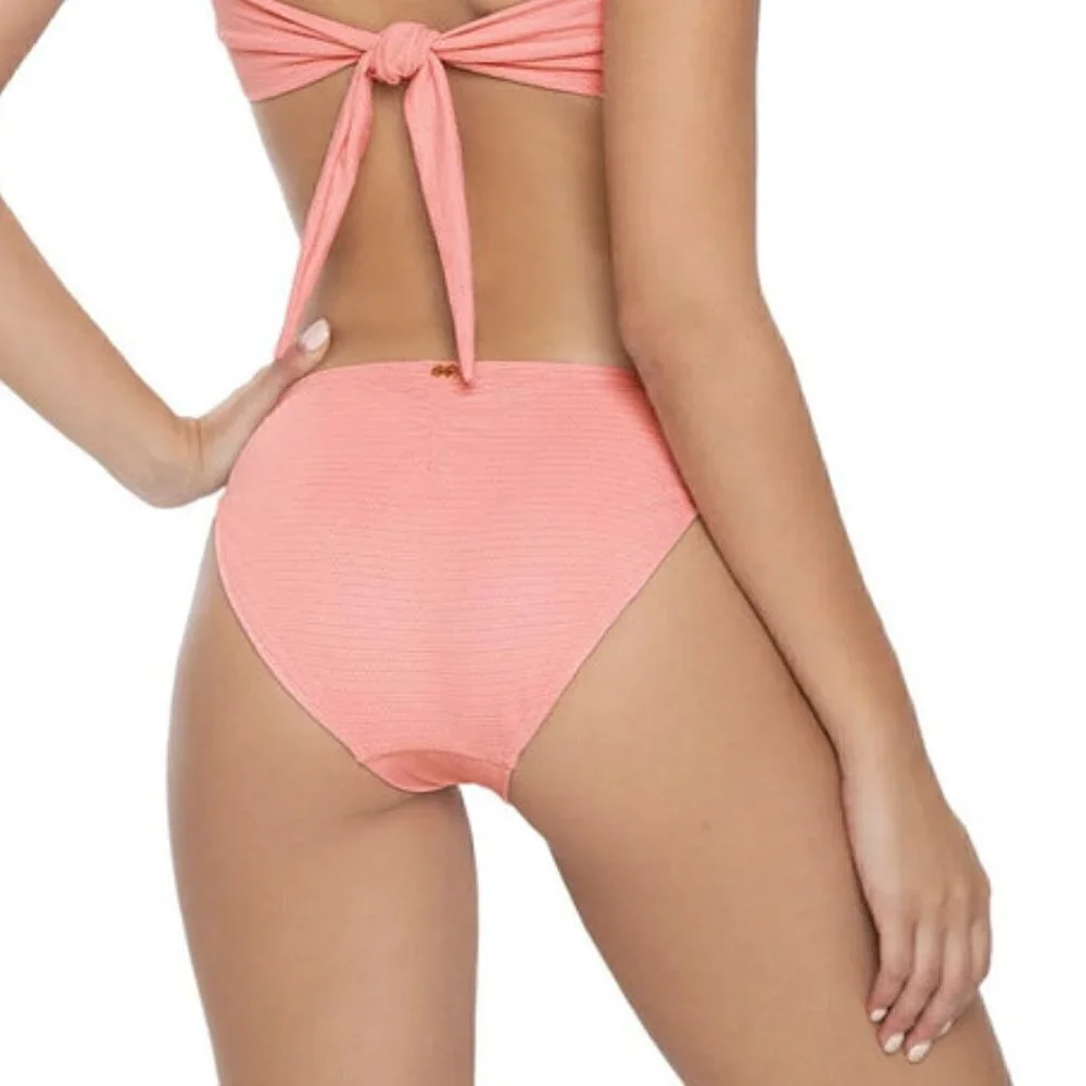 New Pilyq Coral Coast Basic Ruched Full Bottoms Size Small